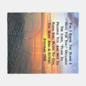 聖なる日の出エレミヤ29:11聖書の聖句 フリースブランケット (正面(横))