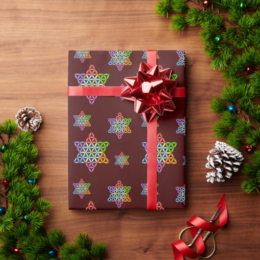 聖なる星 – 生命の星， 02/3D-CF. ラッピングペーパー (クリスマスギフト)