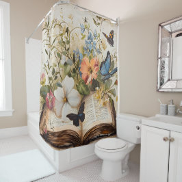 聖なる書物、 経典とウィングス – 開花の神園 シャワーカーテン