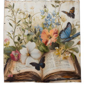 聖なる書物、 経典とウィングス – 開花の神園 シャワーカーテン (正面)