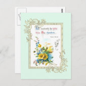 聖なる書物、 経典と花 ポストカード (正面/裏面)