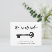 聖なる書物、 経典と鍵の新しい自宅住所のお知らせ ポストカード (スタンド正面)