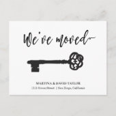 聖なる書物、 経典と鍵の新しい自宅住所のお知らせ ポストカード (正面)