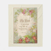 聖なる書物、経典によっては緑の草木のヴィンテージのアンティークが開花します フリースブランケット (正面)