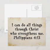 聖なる書物、経典のフィルの4:13 ポストカード (正面/裏面)