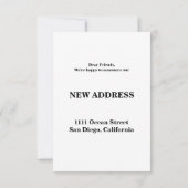 聖なる書物、 経典の新しい自宅住所の移動告知 案内状 (裏面)