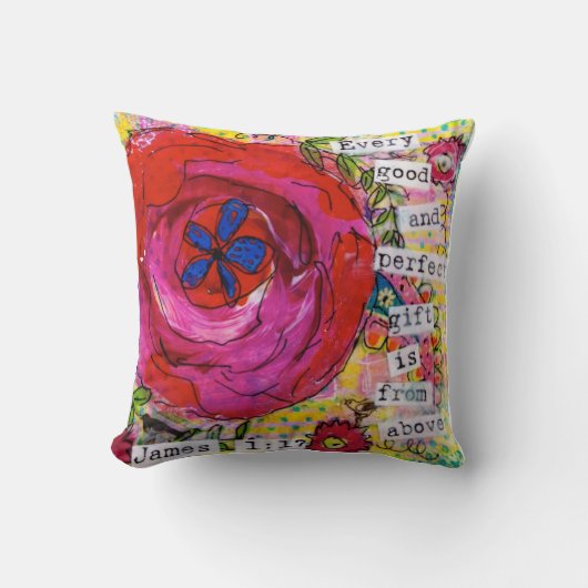 聖なる書物、経典の枕 クッション (正面)