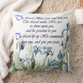 聖なる書物、経典の植物の青いアイリスによっては花柄が開花します クッション (ブランケット)