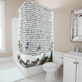 聖なる書物、経典の祈りの言葉の鳥の野性生物のシャワー・カーテン シャワーカーテン (インサイチュ)