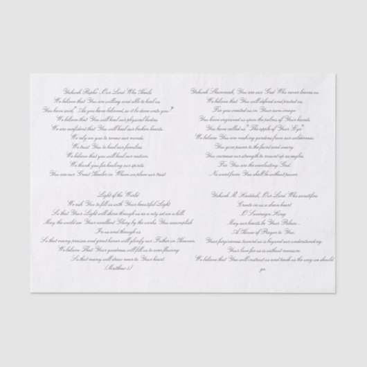 聖なる書物、経典の祈りの言葉のDecoupageのティッシュペーパー 薄葉紙 (正面)