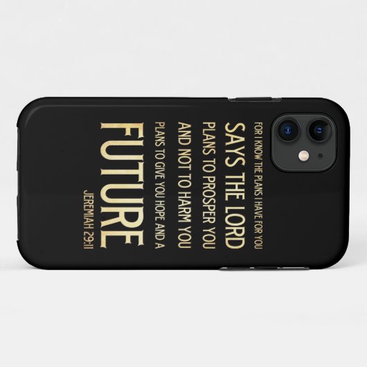 聖なる書物、経典の聖書の詩の芸術のジェレミアのキリスト教の29:11 Case-Mate iPhoneケース (裏面(横))