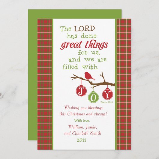 聖なる書物、 経典の詩クリスマスカードに喜びが満ちあふれる! シーズンカード (正面/裏面)