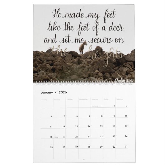 聖なる書物、経典の詩2018手の教養があるカレンダー カレンダー (1月 2026)