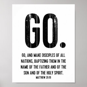 聖なる書物、 経典の詩, Matthew 28:19,行く ポスター