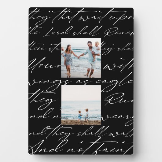 聖なる書物、 経典は主の上で待つ2つの写真 フォトプラーク (正面)