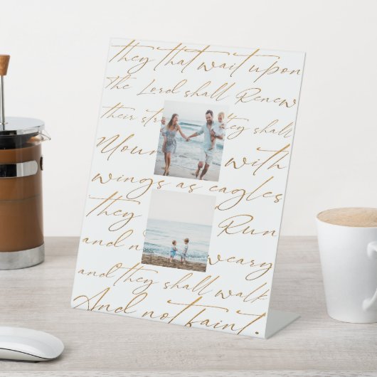 聖なる書物、 経典は主の上で待つ2つの写真 台座サイン (インサイチュ)