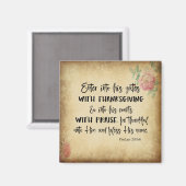 聖なる書物、 経典は感謝祭で彼の門に入る マグネット (正面/裏面)