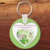 聖なる書物、 経典へブル19:5わたしはあなた離れを決して キーホルダー (正面)