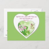 聖なる書物、 経典へブル19:5わたしはあなた離れを決して ポストカード (正面/裏面)