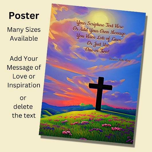 聖なる書物、 経典を追加, Christian Cross at Sunset ポスター