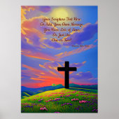 聖なる書物、 経典を追加, Christian Cross at Sunset ポスター (正面)