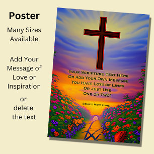 聖なる書物、 経典を追加, Christian Cross Sunset Garden ポスター