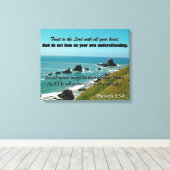 聖なる書物、 経典アート:箴言3:5-6大きなキャンバス キャンバスプリント (インサイチュ (ウッドフロア))