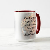 聖なる書物、 経典カスタムライオン背景コーヒーマグ マグカップ (正面右)