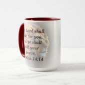 聖なる書物、 経典カスタムライオン背景コーヒーマグ マグカップ (正面左)