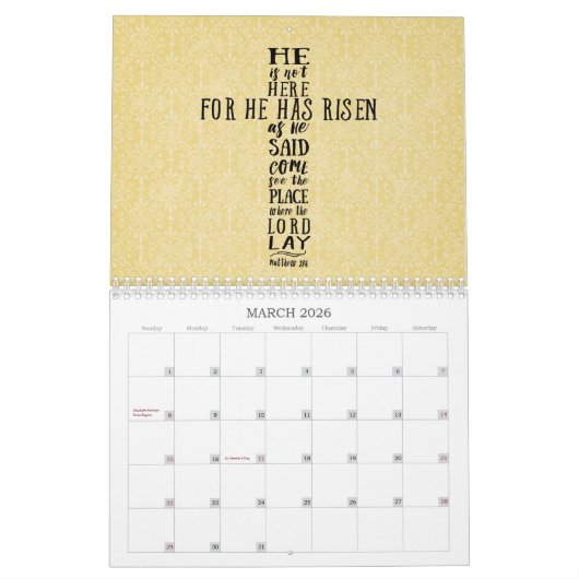 聖なる書物、 経典カレンダー- O与え感謝してい カレンダー (3月 2026)