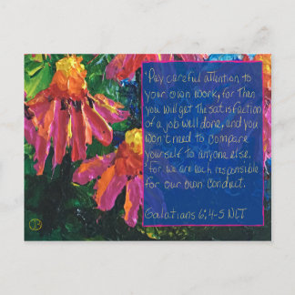 聖なる書物、 経典カードガラテヤ6:4-5 ポストカード