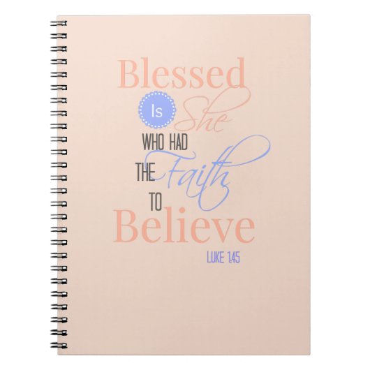 聖なる書物、経典ジャーナルBlessed信頼を有した彼女です ノートブック (正面)