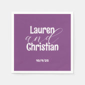 聖なる書物、 経典ダークパープル結婚ズ スタンダードカクテルナプキン (正面)