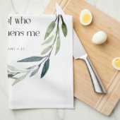 聖なる書物、 経典ティータオル |フィリップ4:13 キッチンタオル (四つ折り)