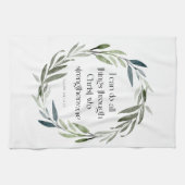 聖なる書物、 経典ティータオル |フィリップ4:13 キッチンタオル (横)