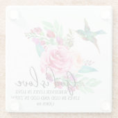 聖なる書物、 経典バイブルバースピンクローズバード宗教的 ガラスコースター (裏面)