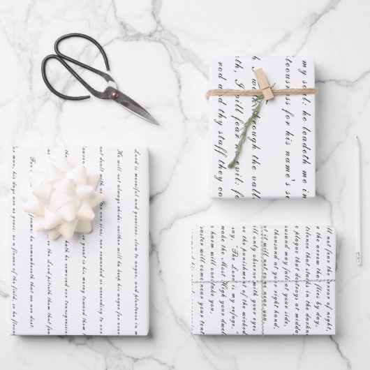 聖なる書物、 経典パレルムズブラック&ホワイトトレンディーシック ラッピングペーパーシート (正面)