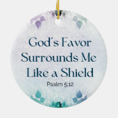 聖なる書物、 経典パーソナライズされた詩篇5:12神の恵み セラミックオーナメント (裏面)