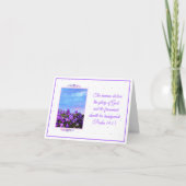 聖なる書物、 経典パープルフラ感動的ワーサンセット カード (正面)