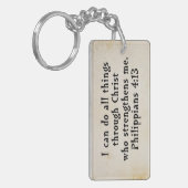 聖なる書物、 経典ピリピ4:13 キーホルダー (正面左)