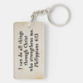 聖なる書物、 経典ピリピ4:13 キーホルダー (裏面)