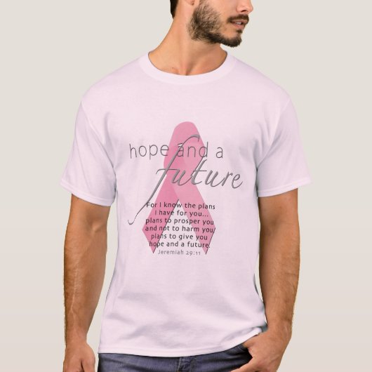 聖なる書物、 経典ピンクリボン乳癌認識度 Tシャツ (正面)