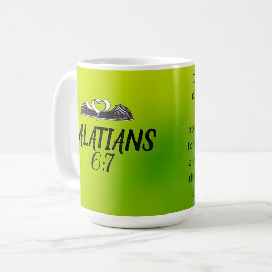 聖なる書物、 経典マグガラテヤ6:7 コーヒーマグカップ (正面左)