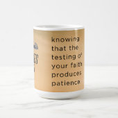 聖なる書物、 経典マグヤコブ1:3 コーヒーマグカップ (中央)