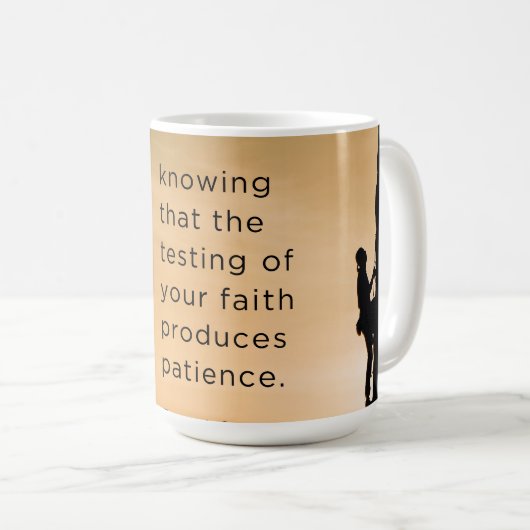 聖なる書物、 経典マグヤコブ1:3 コーヒーマグカップ (正面右)