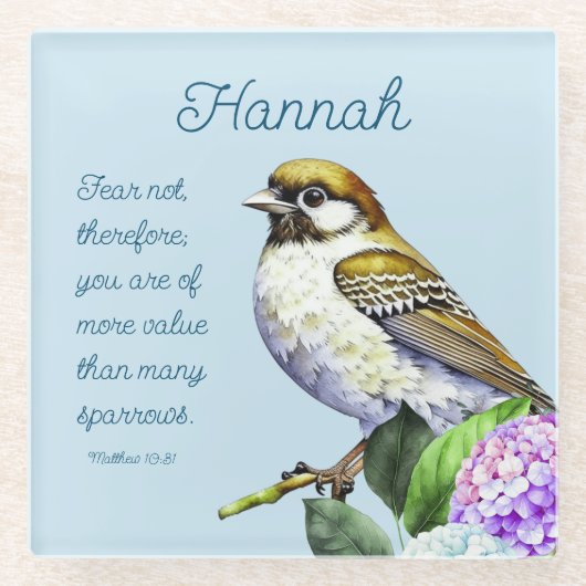 聖なる書物、 経典マタイ10:31 ガラスコースター (正面)