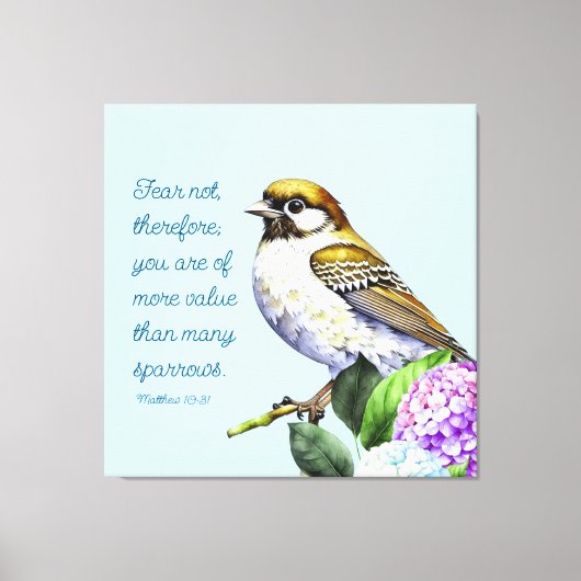 聖なる書物、 経典マタイ10:31 キャンバスプリント (正面)