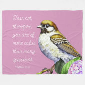 聖なる書物、 経典マタイ10:31 フリースブランケット (正面(横))