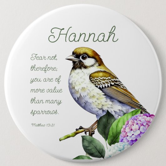 聖なる書物、 経典マタイ10:31 缶バッジ (正面)