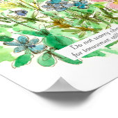 聖なる書物、 経典マタイ6:34 Bible Verse Garden Flowers ポスター (角)